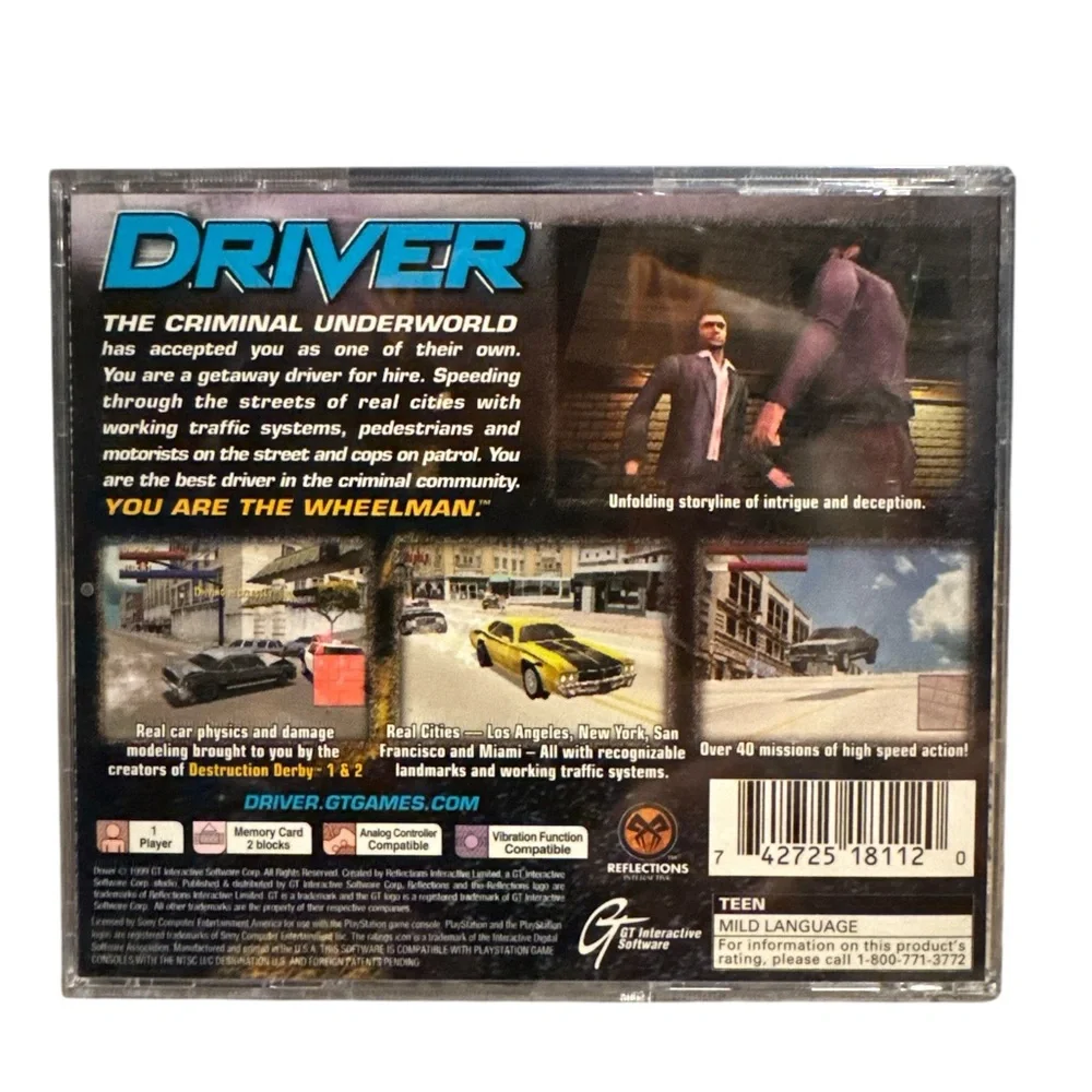 Driver PS1 Video Game No Manual Sony‎ PlayStation Disc No Front Cover